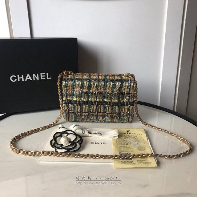 Chanel女包 小香 毛呢編織鏈條包 香奈兒單肩斜挎包 Chanel2019新款女包  djc3254